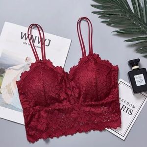 Lace Bralette Maroon